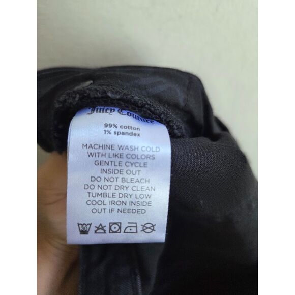 NWT Juicy Couture "Venice " Black w/Side Metallic Fringe Straight Leg Jeans sz32 - Picture 9 of 10